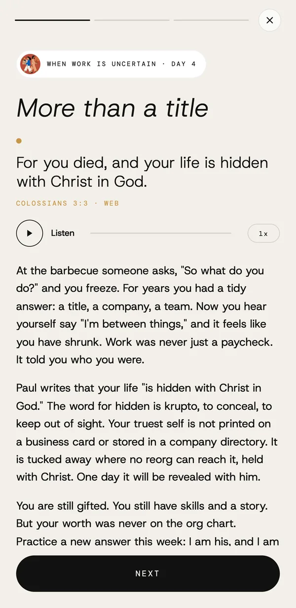 Daily Seed app: Read or listen