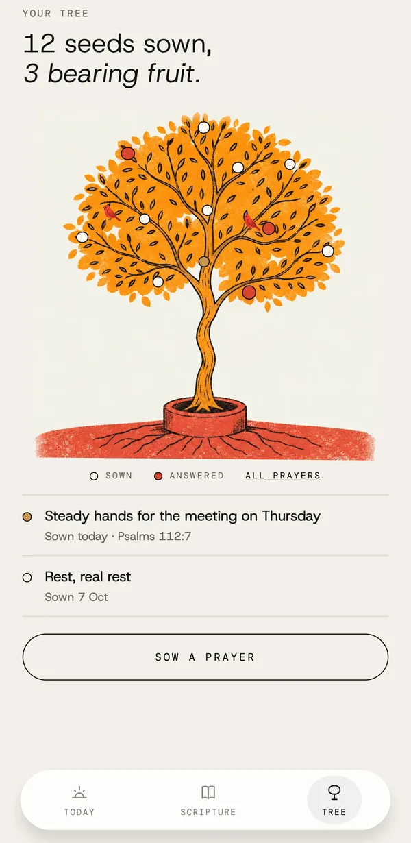 Daily Seed app: Your tree